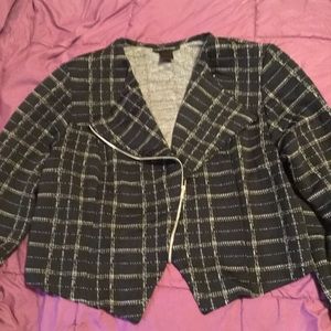 Ashley Stewart black/white cropped jacket